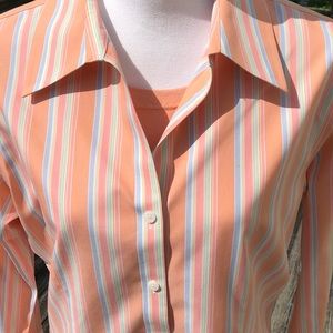 Pretty peach Gold Label Westbound striped shirt.